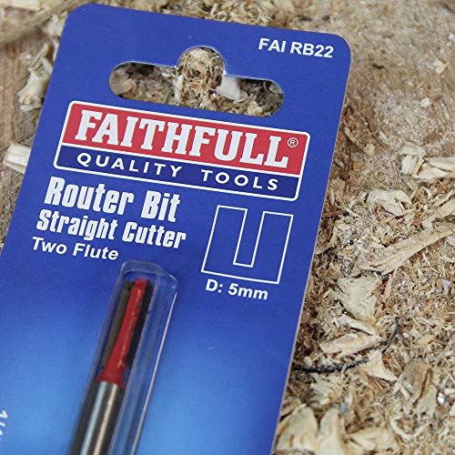 Faithfull FAIRB22 Router Bit TC Two Flute 1/4in 5mm