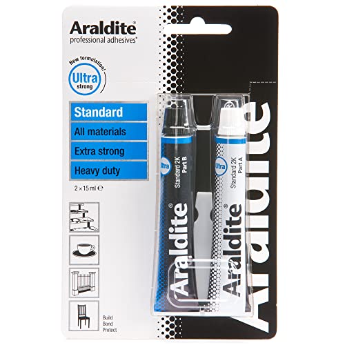 Araldite | Standard 2-Part Epoxy Resin Glue | Ultra Strong, Multipurpose & Solvent-Free Adhesive Works as Ceramic, Plastic, Metal, Jewellery & Glass Glue | For Durable Bonding & Repairs | 15ml