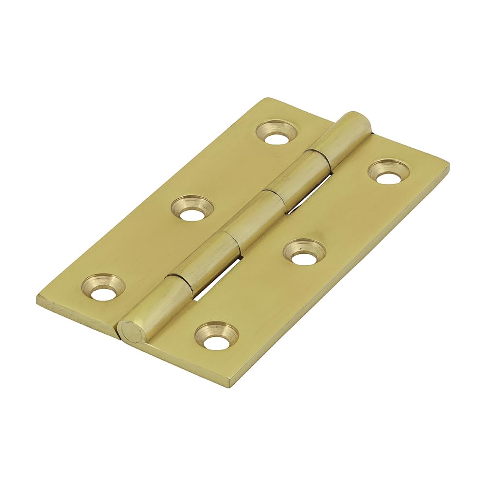Timco - Solid Drawn Hinge - Solid Brass - Polished Brass (Size 64 x 35-2 Pieces)