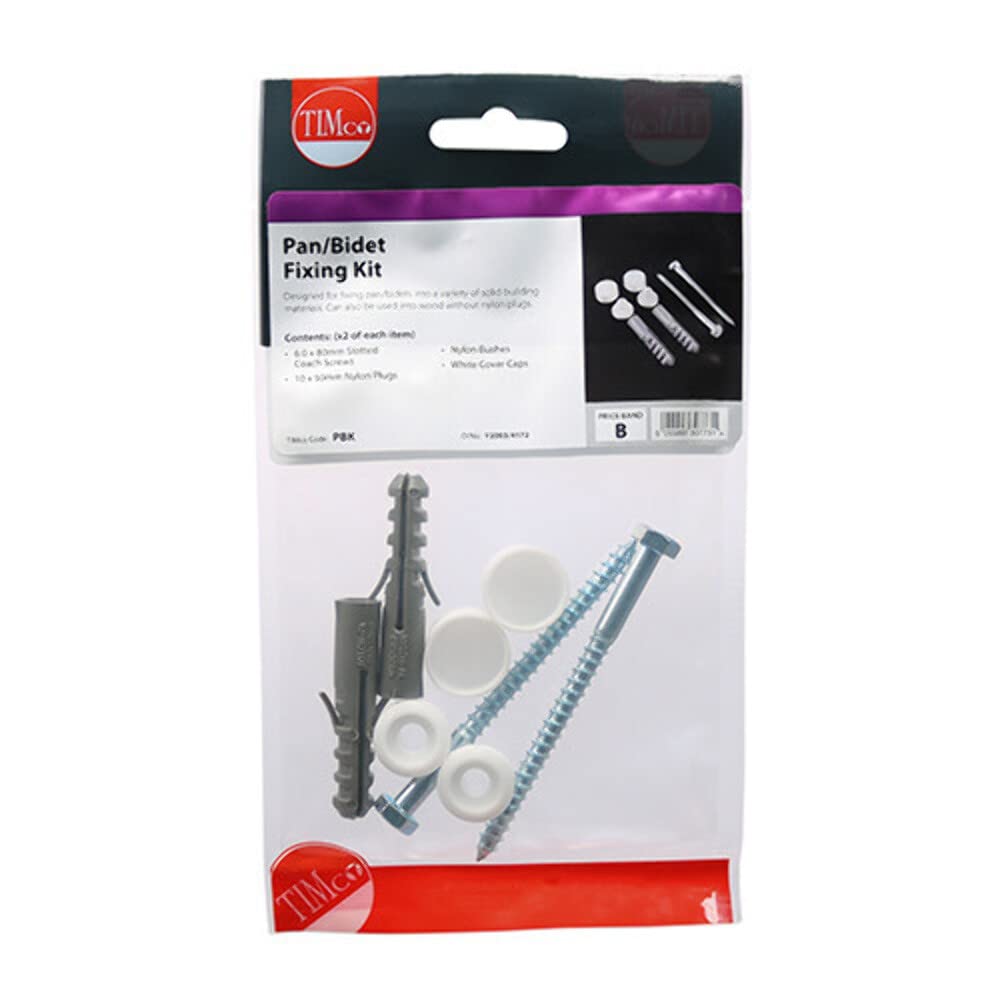 Timco Pan/Bidet Fixing Kit (Pan Kit) - 2 Pieces