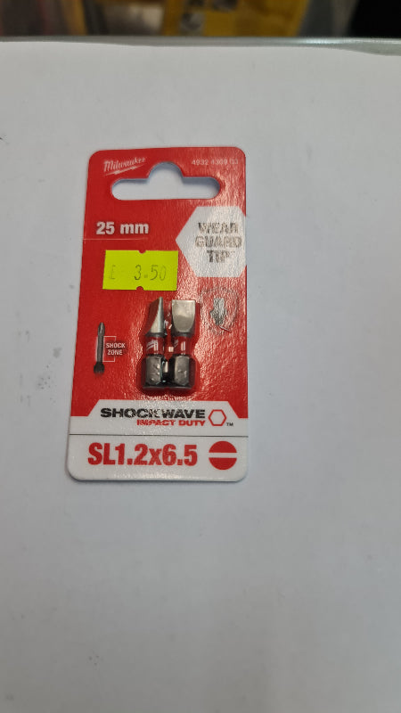 Milwaukee SL1.2x6.5 screw bit 25mm