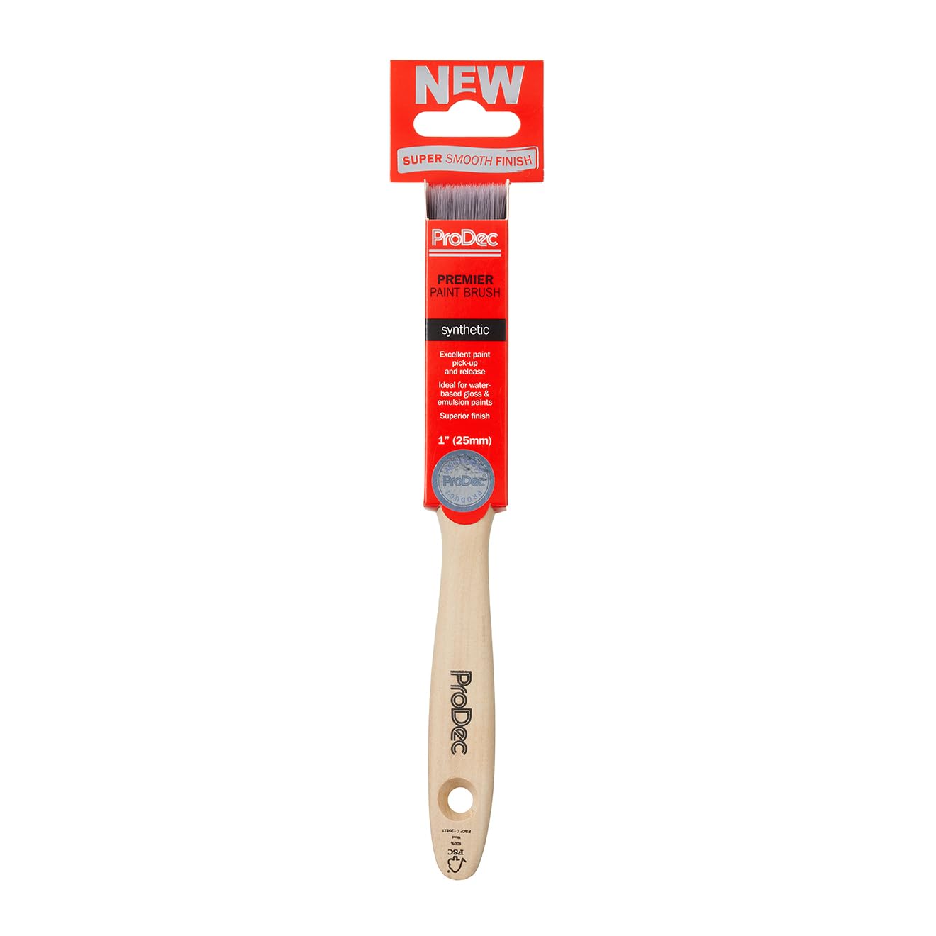 ProDec Premier Trade Professional Synthetic Paint Brush for a Smooth Finish Painting with Emulsion, Gloss and Satin Paints on Walls, Ceilings, Wood and Metal