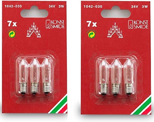 1042-030 Konstsmide Spare Replacement Welcome Candle Arch Light Bulbs, 34 V, 3 W, 6 Bulbs by Konstsmide