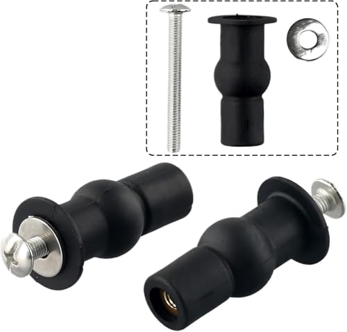 Handyfix 2Pcs Toilet Seat Fittings,Toilet Seat Fixings,Heavy Duty Toilet Seat Fastener Bolt Kit,Expanding Rubber Top Nuts Screw Fixings,Suitable for Most UK Standard Size Toilet Covers.