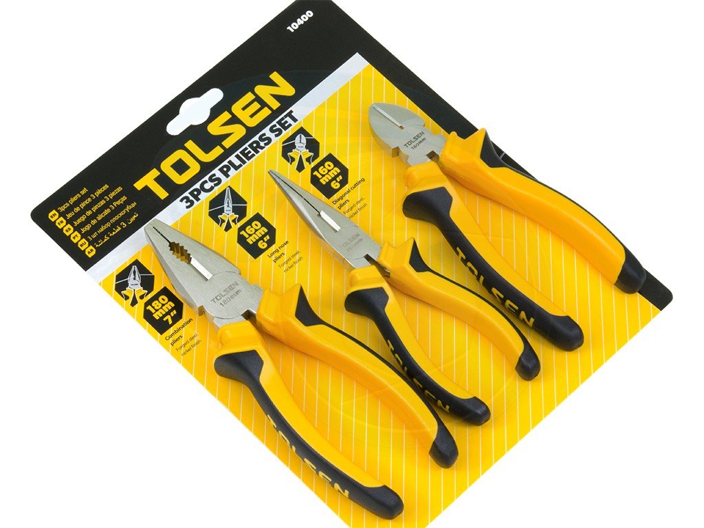 Tolsen 3pce Plier Set Heavy Duty
