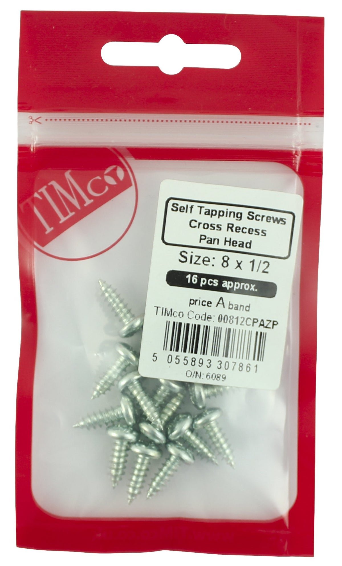 TIMco PZ2 PAN BZP Self Tapping Screw - Silver (Box of 12)