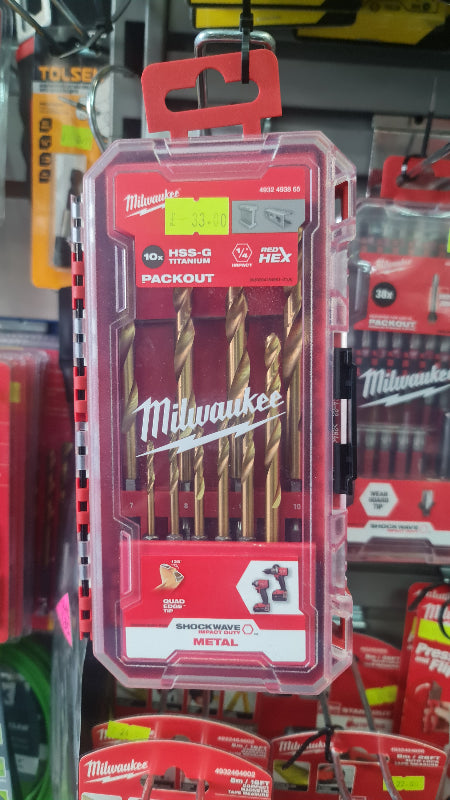 Milwaukee gold impact Drill 10pc set