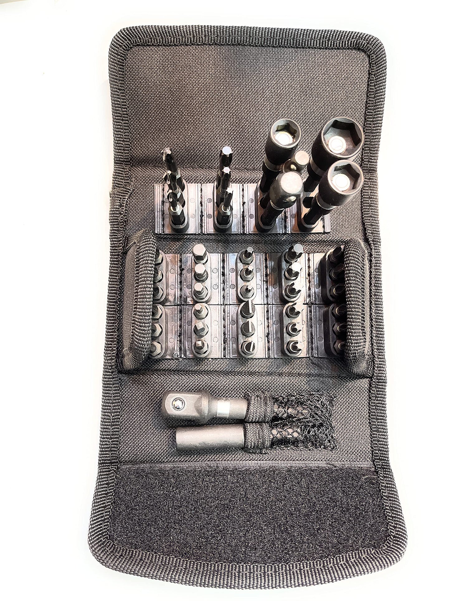 SUREBUILD 43pc Impact Bits Set Nut Setters Bitholder & Wallet TX HX PZ PH SQ SL