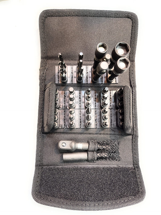 SUREBUILD 43pc Impact Bits Set Nut Setters Bitholder & Wallet TX HX PZ PH SQ SL