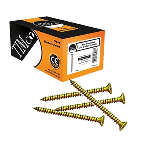 TIMCO 35030SOLOC Solo Chipboard & Woodscrews-PZ-Double Countersunk-Gold-3.5 x 30-Box of 200, Yellow, 3.5 x 30mm, Set of 200 Pieces