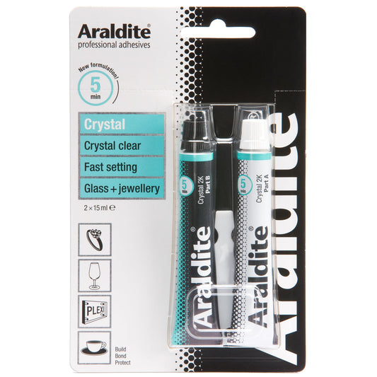 Araldite 2-Tubes Crystal Epoxy, 15 ml, ARA-400008