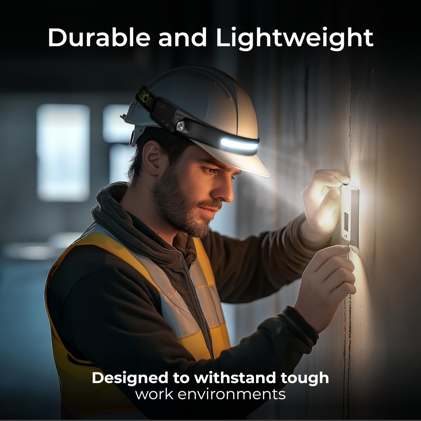 Luceco LED Flexible Head Torch with USB and PIR Motion Sensor, 4 Light Modes, Adjustable, Rechargeable, Suitable for Hard Hats, Inspection Lights, 5W, 350lm, 6500K, LILHF35P65