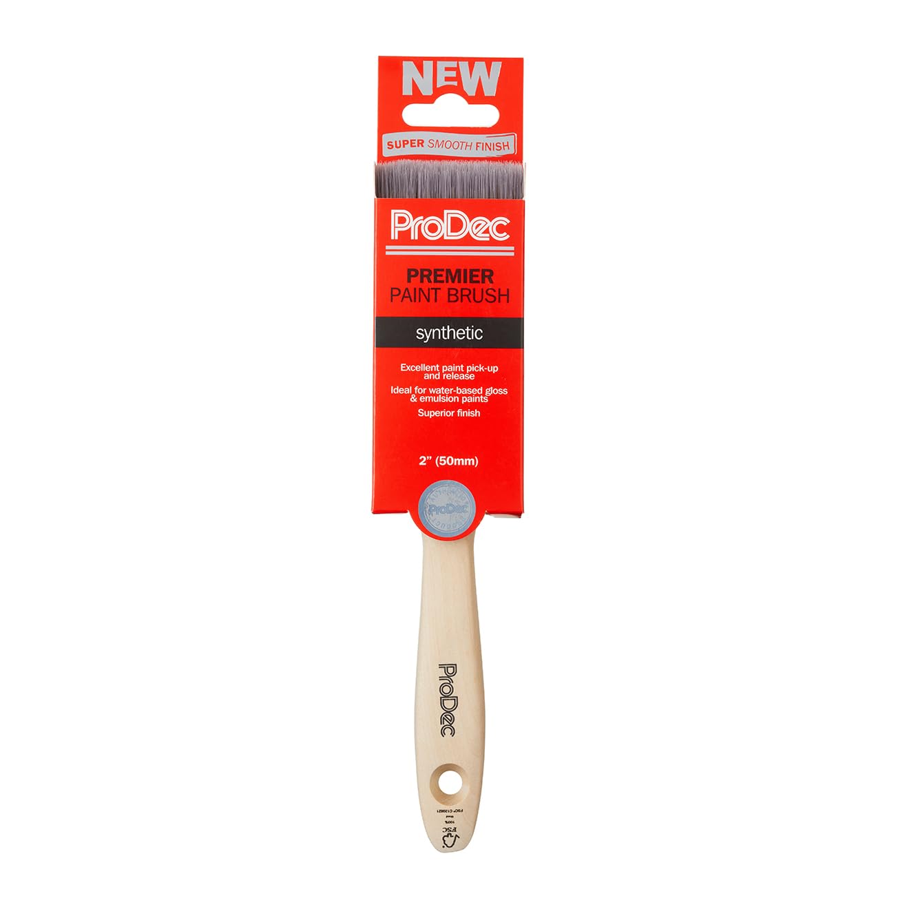 ProDec Premier Trade Professional Synthetic Paint Brush for a Smooth Finish Painting with Emulsion, Gloss and Satin Paints on Walls, Ceilings, Wood and Metal