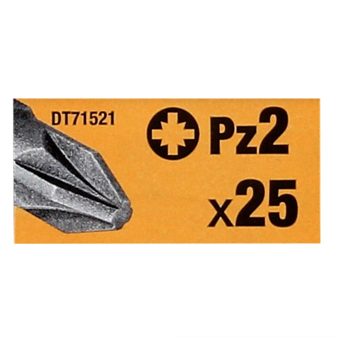 Dewalt DT71521-QZ DT71521-QZ-Juego 25 puntas Pz2 de, Yellow/Black, 25 mm, Set of 25 Pieces
