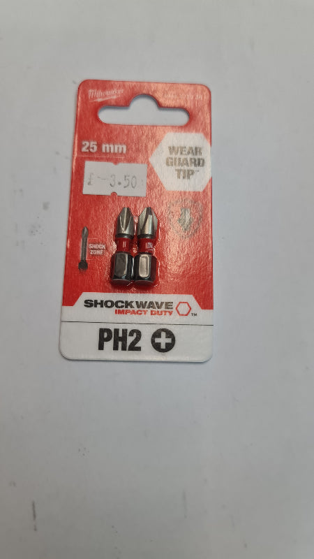 Milwaukee 25mm PH2 wear guard tip bit