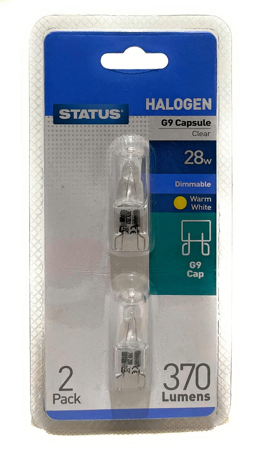 Status G928SHCWF212 G9 Cap Halogen Capsule Bulb with Fuse/ UV Stop, Pack of 2, Clear