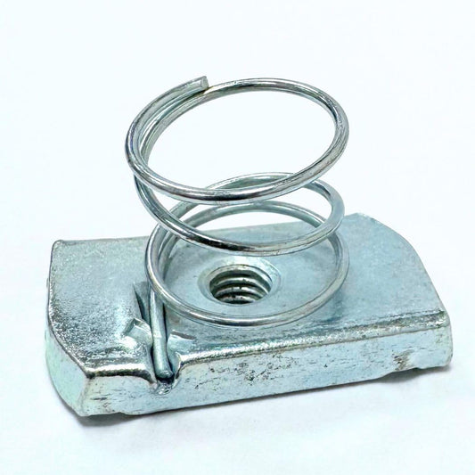 M8 Short Spring Channel Nuts - Pack of 10 - Bright Zinc Plated