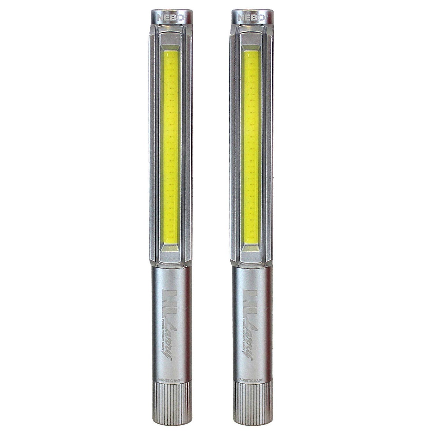 Lil Larry NEBO Magnetic Utility LED Pen Lights (Pair) (Silver/Silver)
