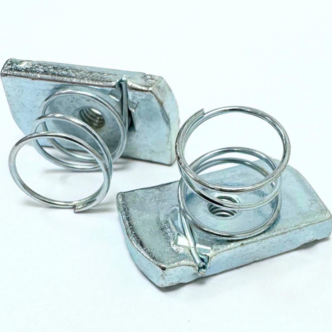 M8 Short Spring Channel Nuts - Pack of 10 - Bright Zinc Plated