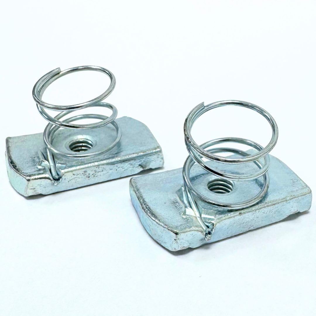 M8 Short Spring Channel Nuts - Pack of 10 - Bright Zinc Plated