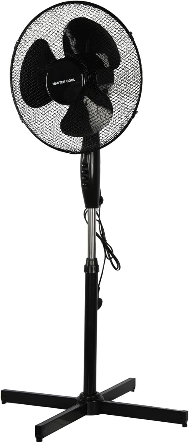 16 Inch Pedestal Fan 3 Speed Oscillating Standing Floor Airflow | Adjustable Extendable Tilt Quiet 40W Home Office Living Room Cooling