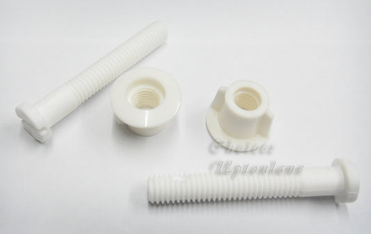 AK Toilet SEAT White Nylon Hinge Replacement Fixing Bolt Set