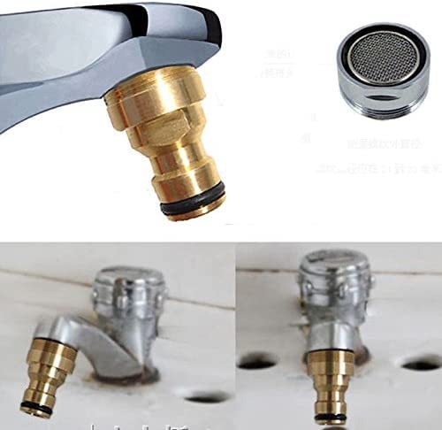 Handyfix Solid Brass Threaded Hose Water Pipe Connector Tap Faucet Adapter for Garden