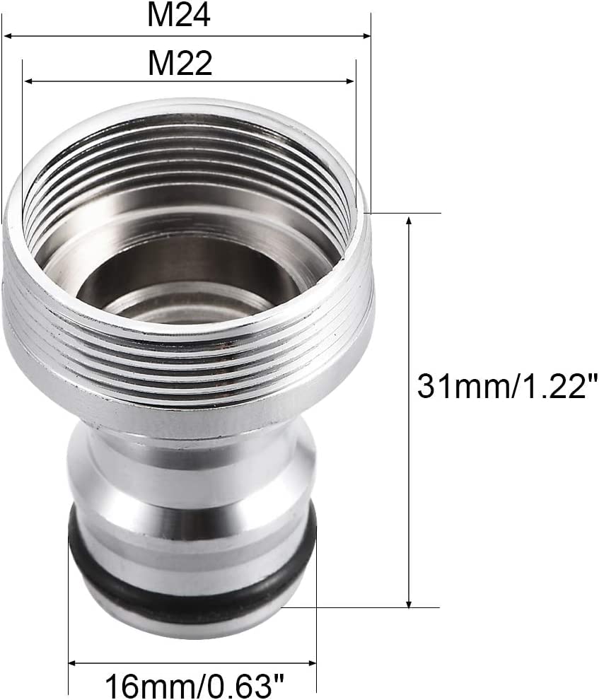 Handyfix Solid chromeThreaded Hose Water Pipe Connector Tap Faucet Adapter for Garden
