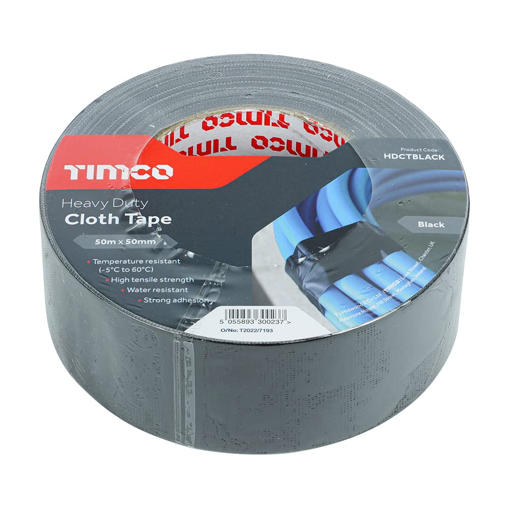 TimCo HDCTBLACK Heavy Duty Cloth Tape
