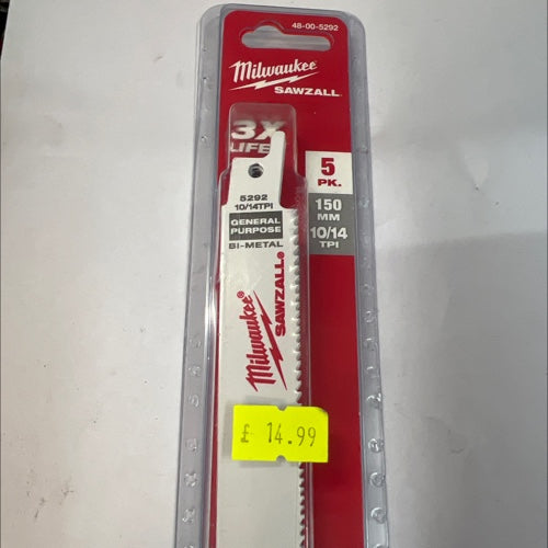 Milwaukee sawall recip blade 150mm multi material