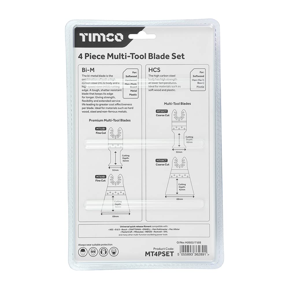 TIMCO Multi-Tool Blade Sets - 4 Piece Set