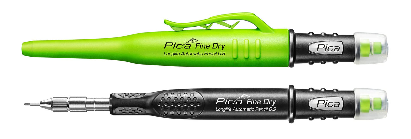 Pica Fine Dry – Longlife Automatic Pencil 0.9 (Markierstift, Minen-ø 0,9 mm, für präzises Anzeichnen, High-Tech-Druckmechanik für automatischem Minenvorschub) 7070
