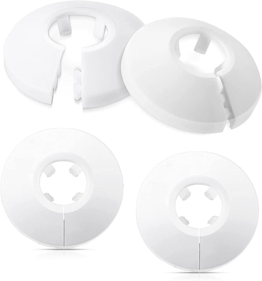 Handy fix White 15mm Radiator Pipe Collars Cover -Pack of 4