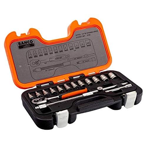 Bahco S160 S160 Socket Set 16-Piece 1/4-Inch Drive
