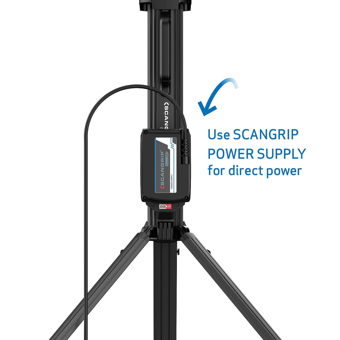 SCANGRIP Tower 5 Connect 5000 Lumen Floodlight with Integrated Tripod, Power Tool Battery Operated, Flexible LED Flood Lights, Portable, Lightweight and Compact Design
