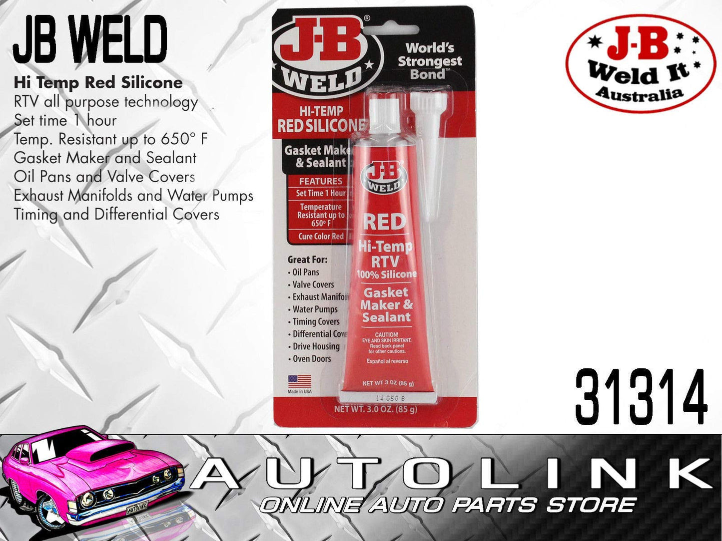 J-B Weld Black RTV Sealant - 3 oz.