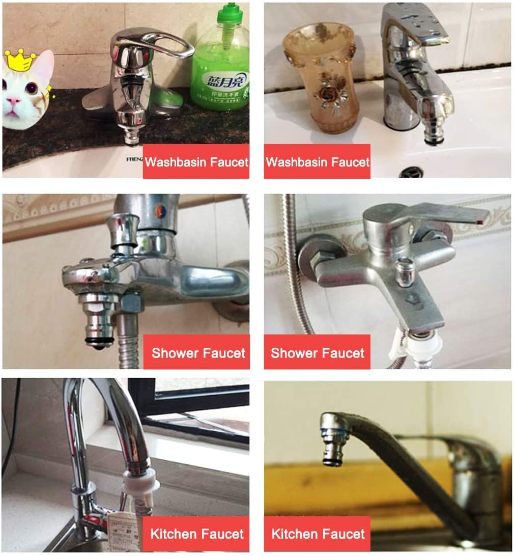 Handyfix Solid chromeThreaded Hose Water Pipe Connector Tap Faucet Adapter for Garden