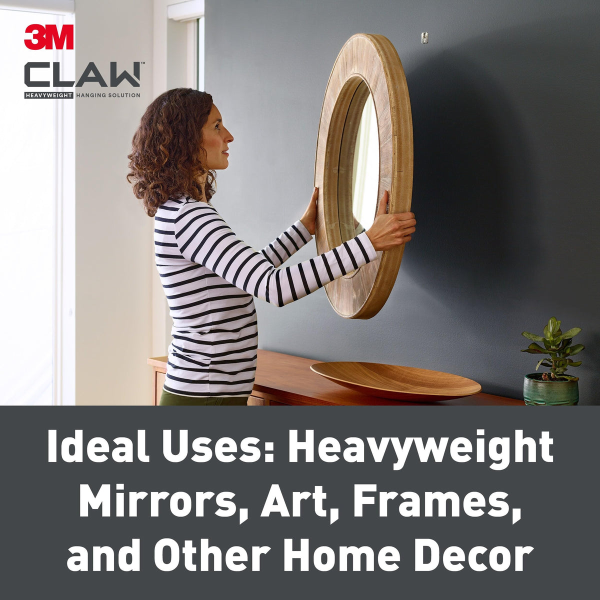 3M CLAW Picture Hooks for Hanging Paintings on Plaster Walls, 2 Hooks - Maximum Weight Tested up to 7 kg - Ideal for Attaching Heavy Objects, Mirrors, Home Decor, No Tools