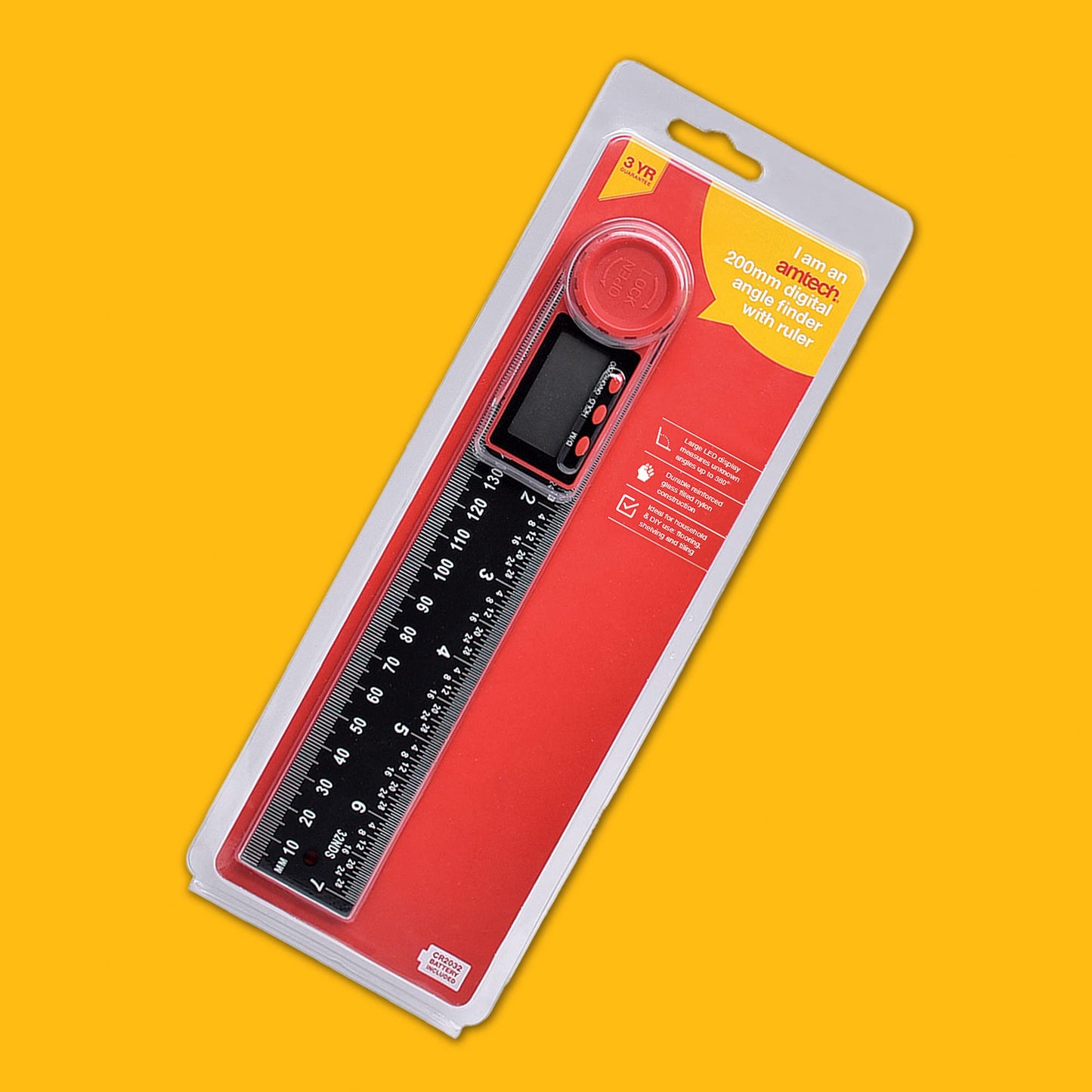 Amtech P5330 200mm (8") Digital Angle Finder with Ruler