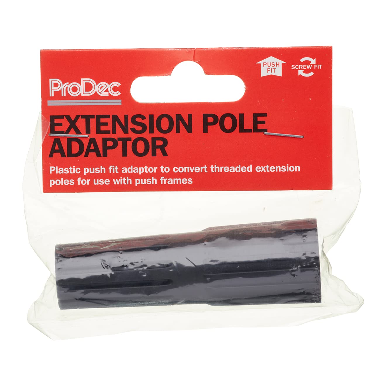 ProDec Extension Pole Adaptor - Converts Screw Fit Extension Poles to Push Fit for Compatibility with Paint Roller Frames, Simple Screw-On Tool