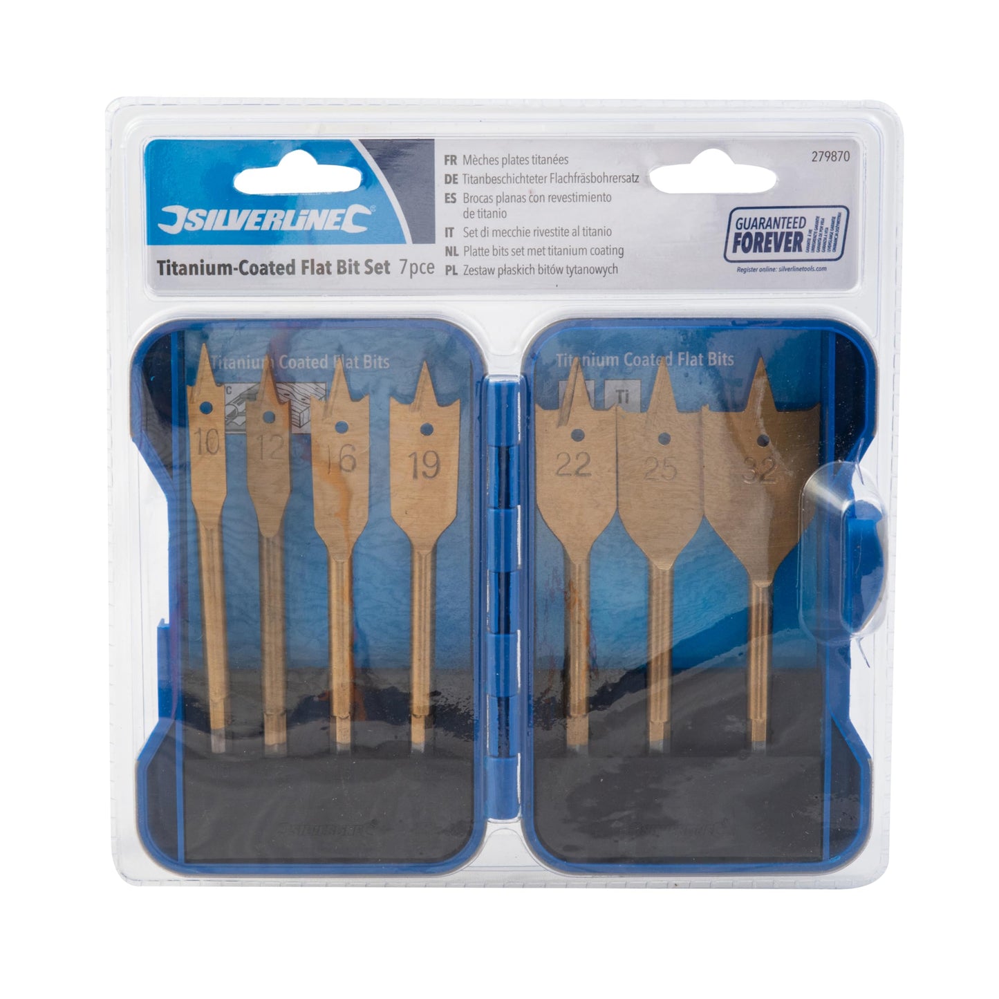 Silverline 279870 Titanium Coated Flat Bit Set 7pce 10 - 32 mm