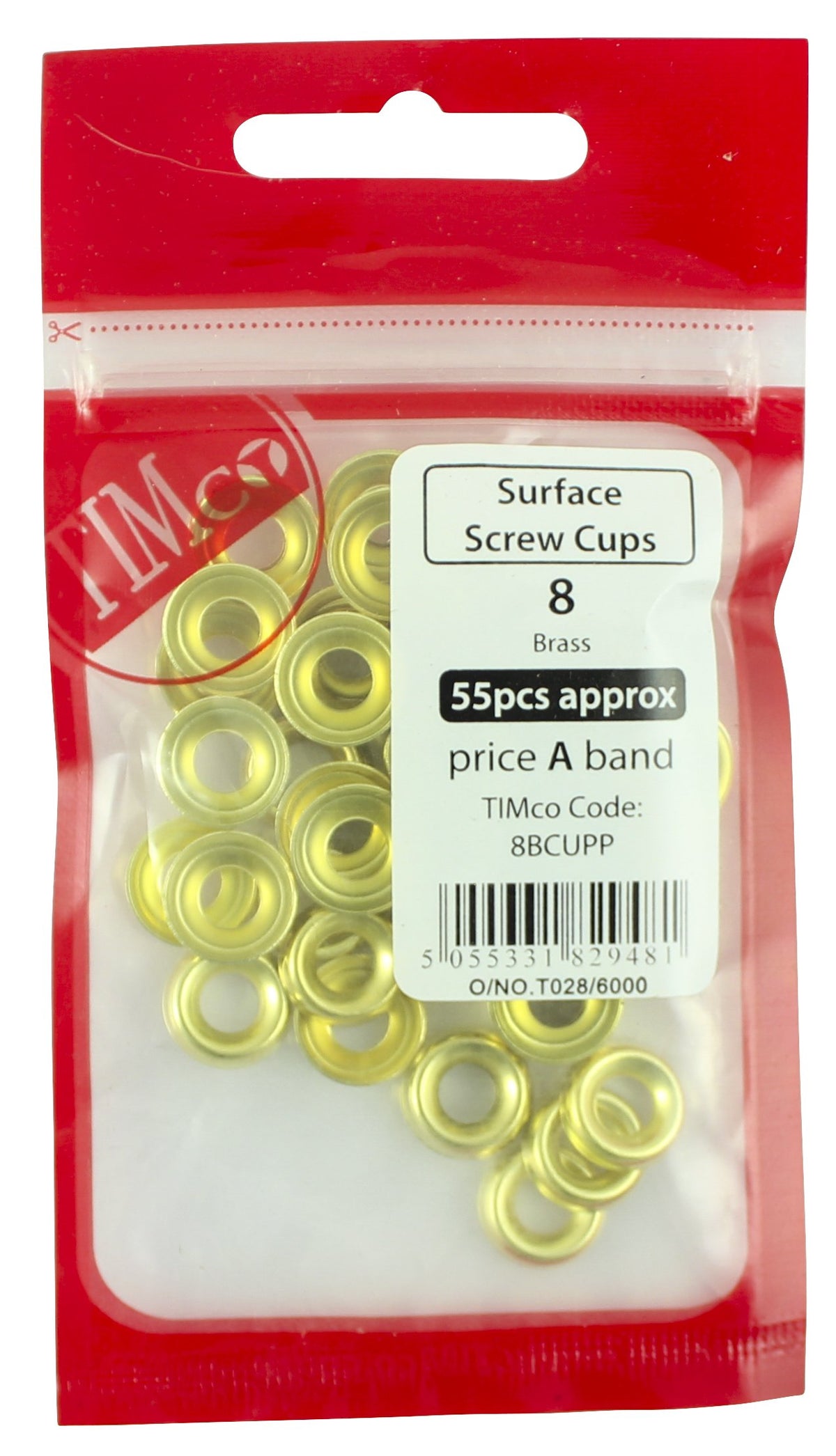 TIMco 10BCUPP Brass Surface Screw Cups - Gold (Box of 50)