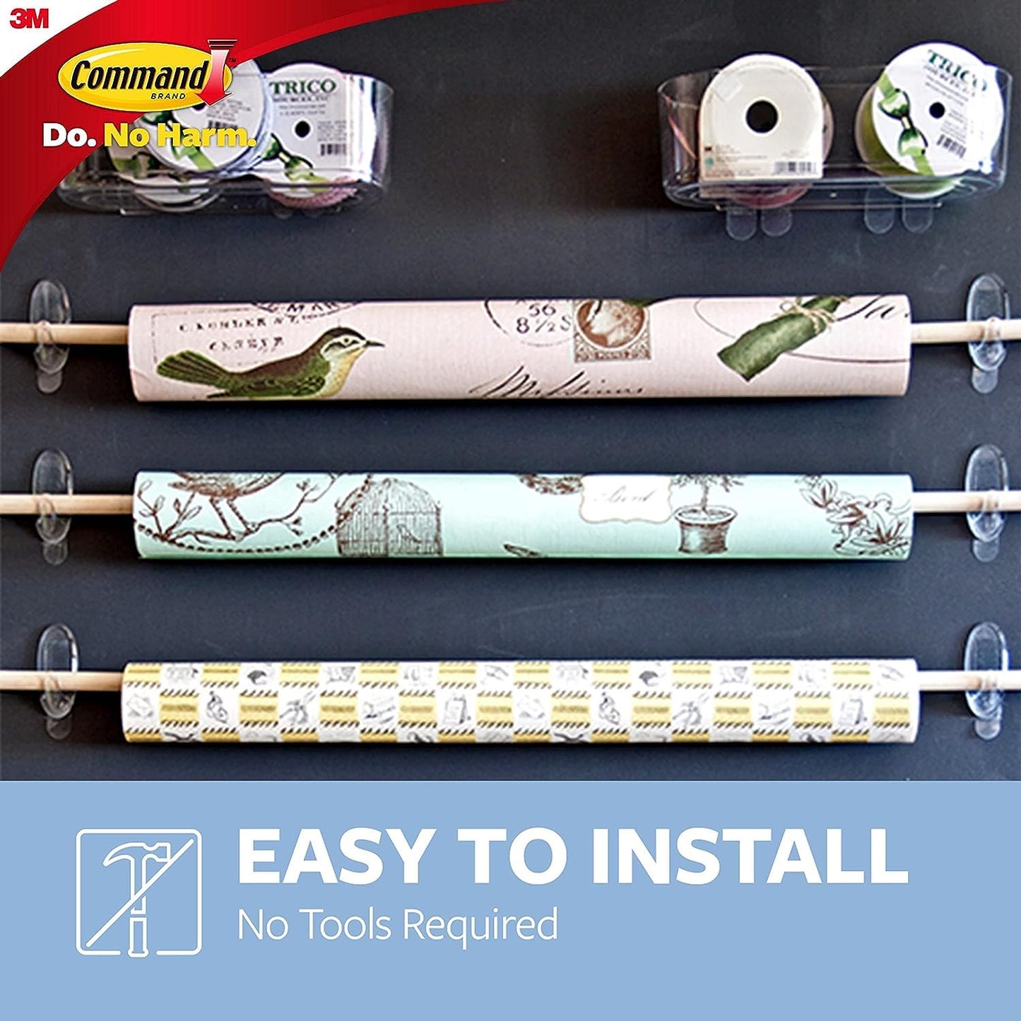 Command Clear Medium Hooks with Clear Strips