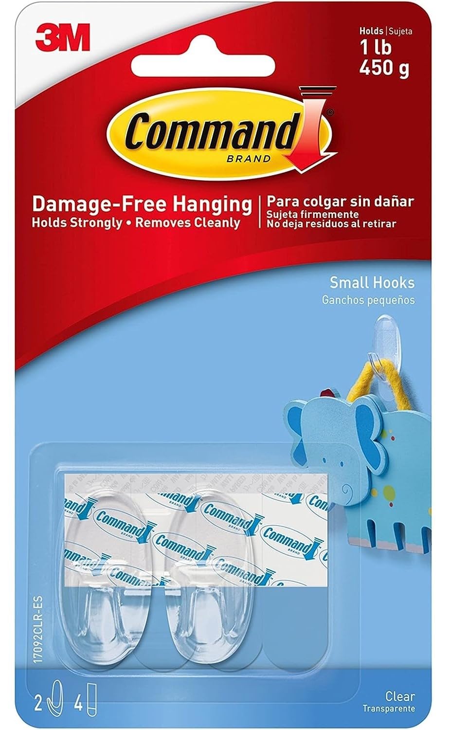 Command Clear Medium Hooks with Clear Strips