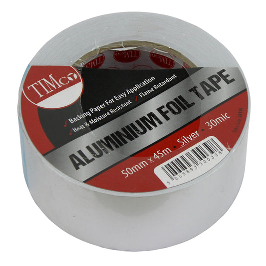 TIMCO AFT50 Aluminium Foil Tape 50mm x 45m - Silver