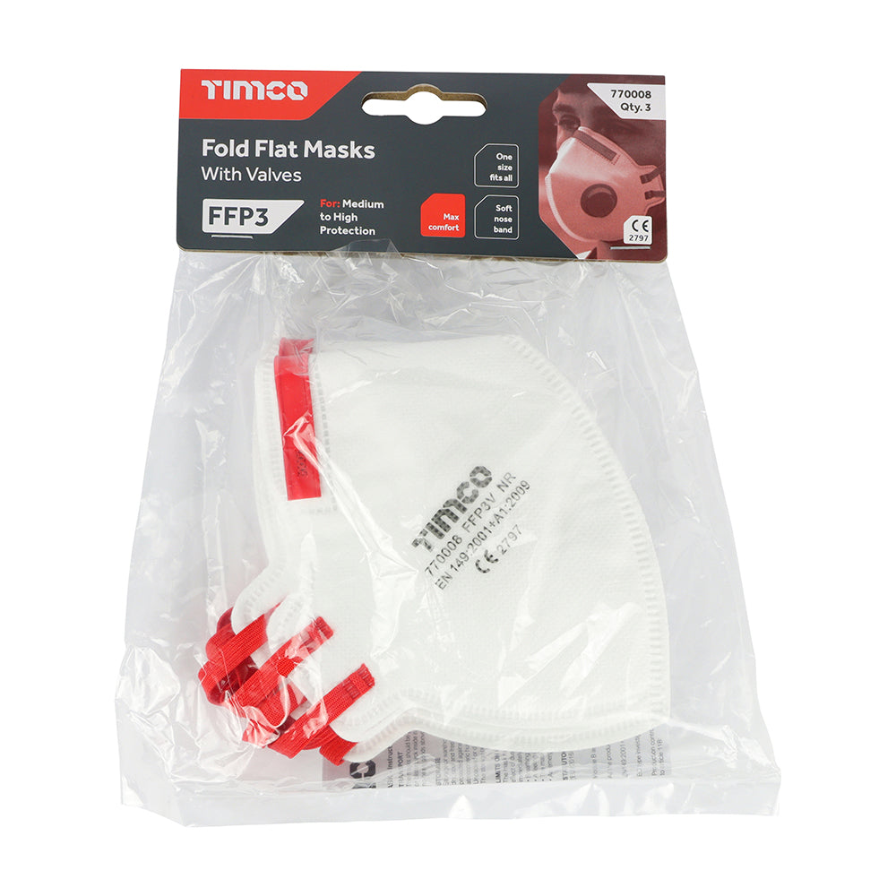 FFP3 Fold Flat Masks with Valve 770008