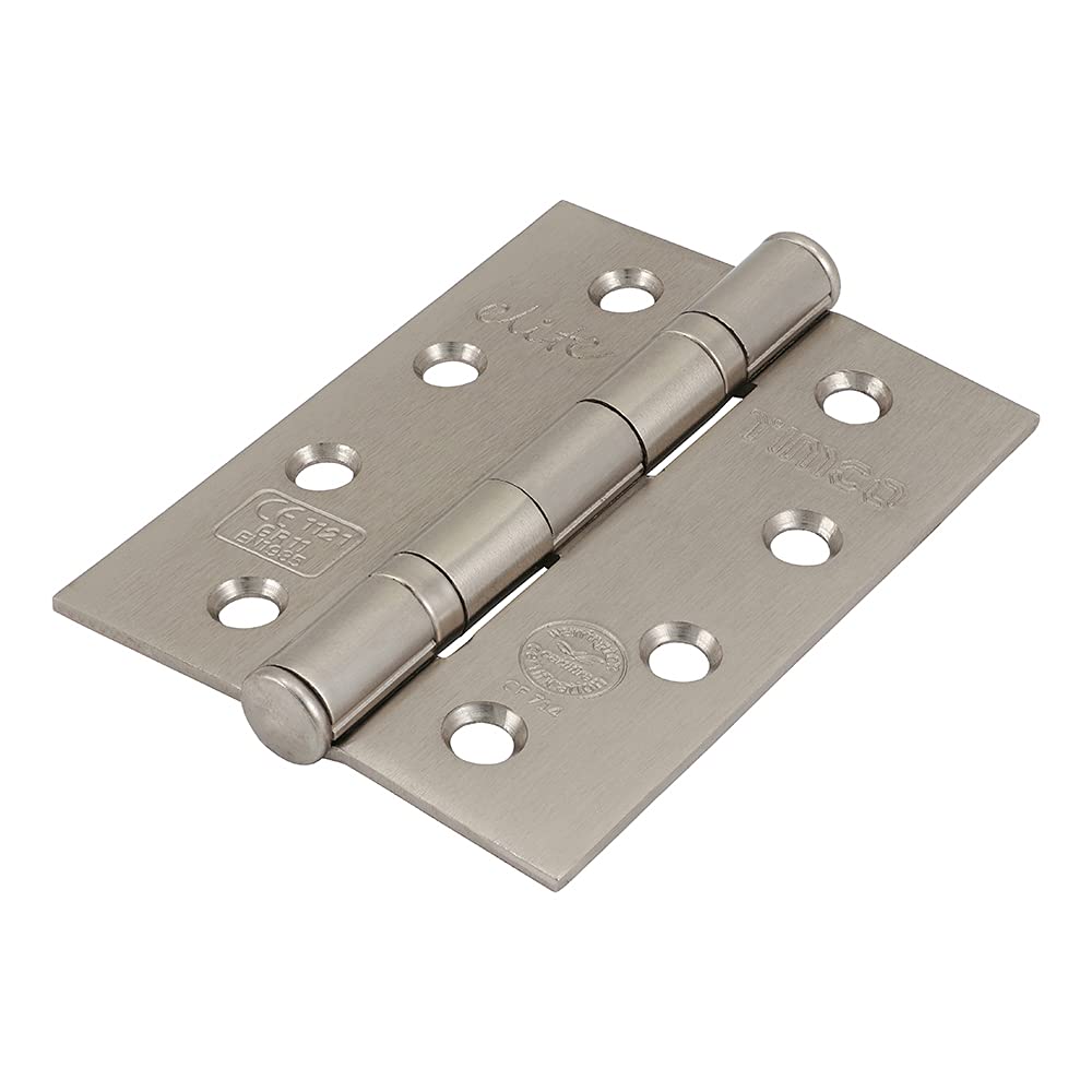 TIMCO Fire Door Hinge for Internal Residential Doors - Ball Bearing Hinge Satin Nickel - 102 x 76 x 2.7