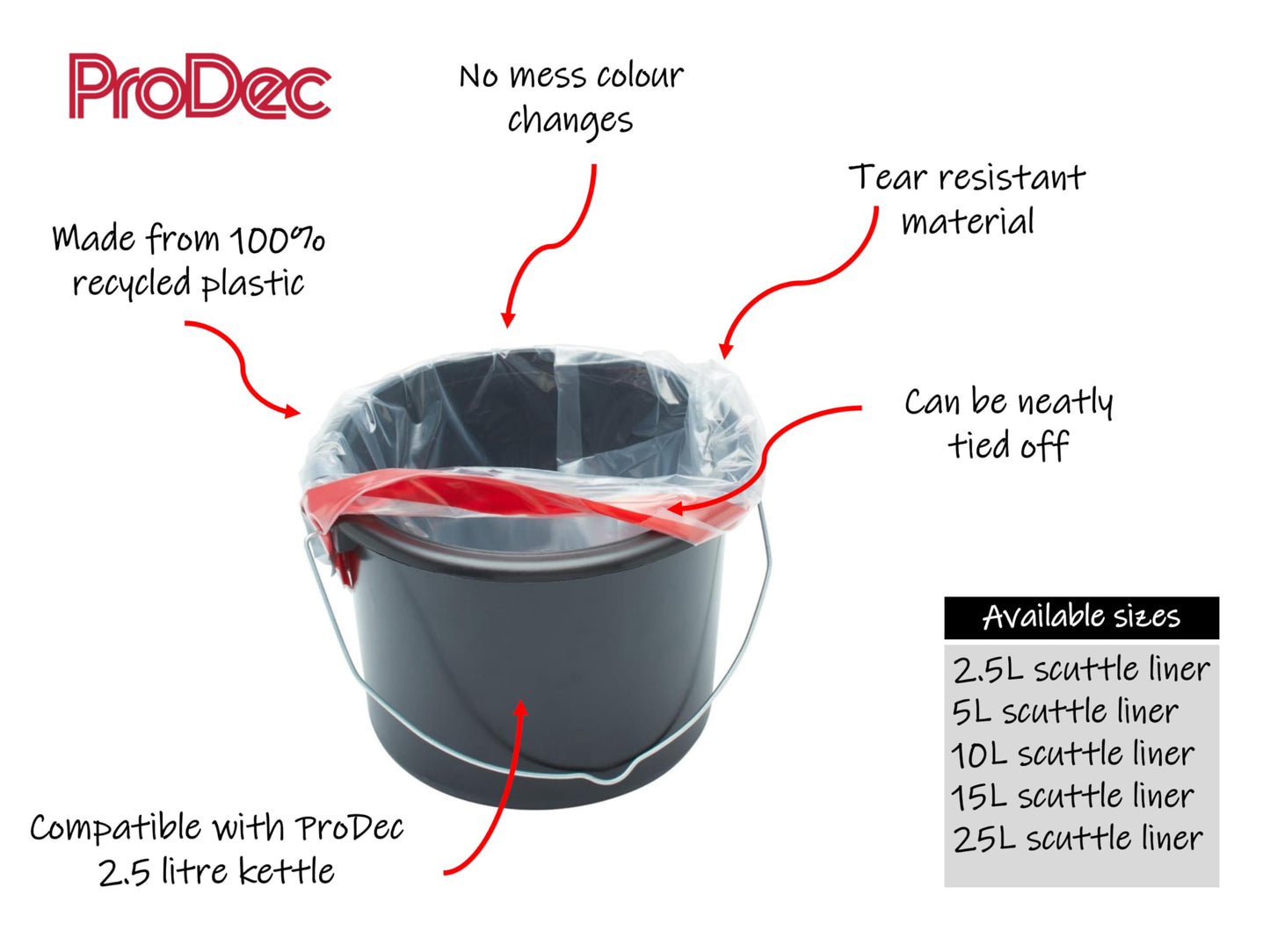 ProDec 1 litre 100% Recycled Plastic Paint Kettle for Decanting Paint