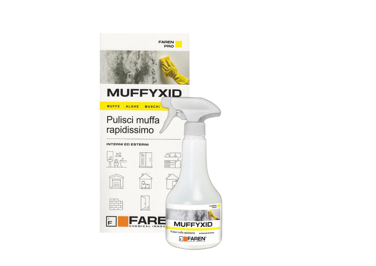 Faren MUFFYXID Mould Removal, Mould Removal, Fast Acting Mould Cleaner, Sanitizing, Quickly Eliminates Mold, Fungus, Moss and Algae, Delays Reappearance 500 ml