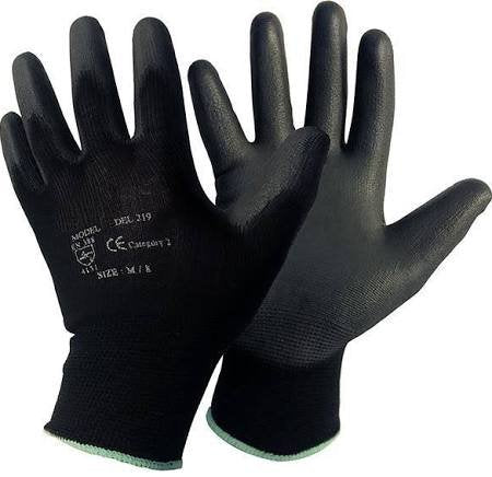 scan black pu coated gloves-large size